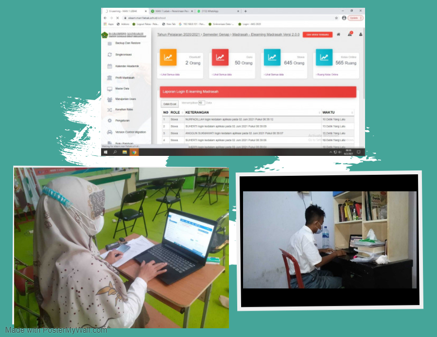 Penilaian Akhir Tahun (PAT) MAN 1 LEBAK BTahun Pelajaran 2020/2021 dilaksankan Secara Daring