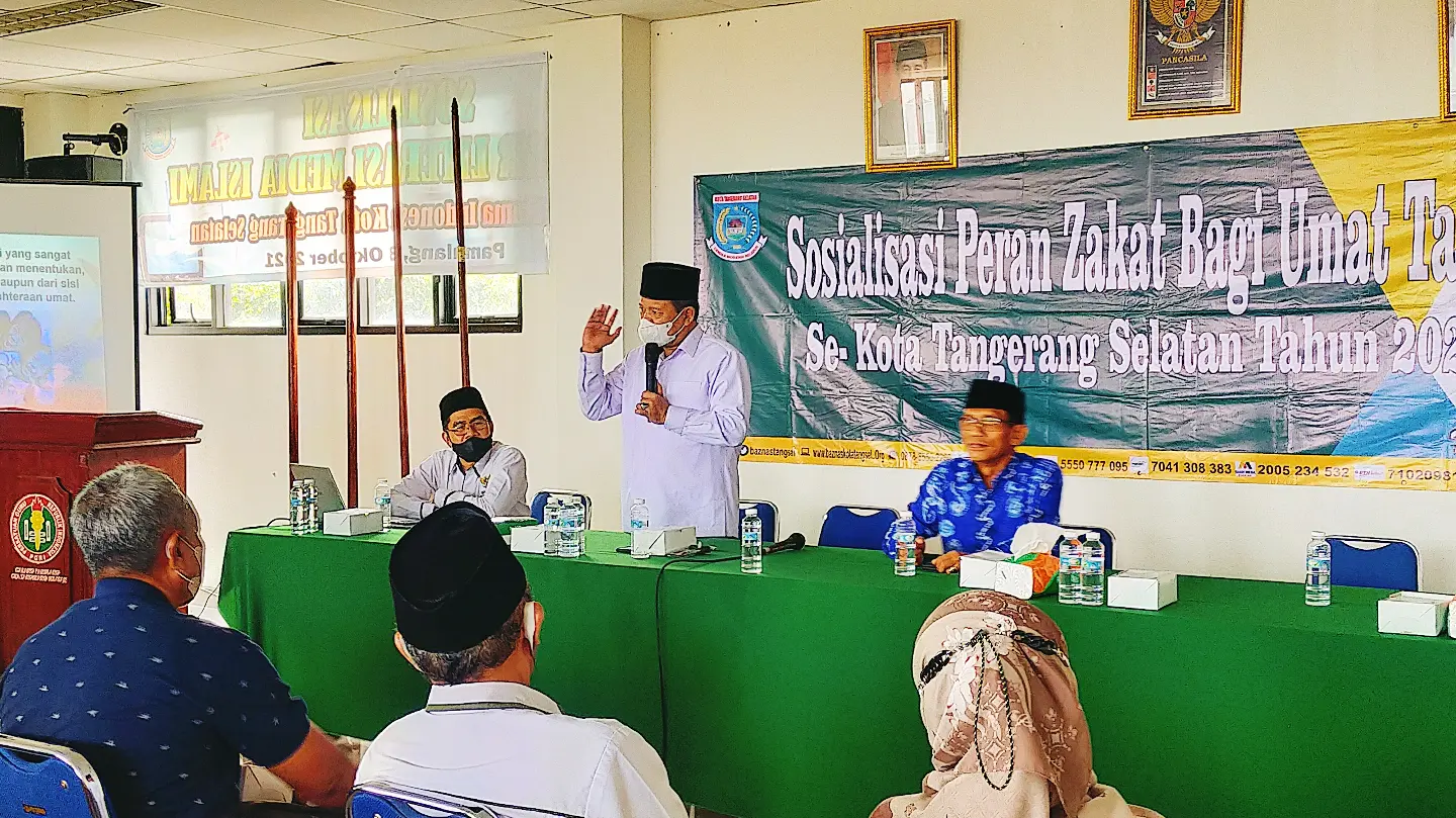 Kepala Kantor Kemenag Tangsel Menjadi Narasumber Sosialisasi Peran Zakat yang diadakan oleh Baznas Tangsel