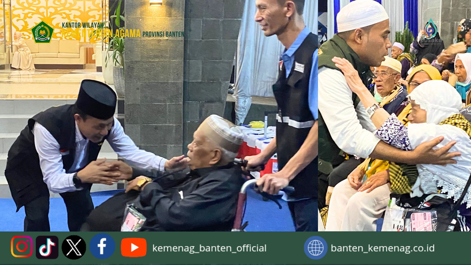 Kakanwil Sambut Kloter 05 JKG Kab. Serang di Embarkasi Baru