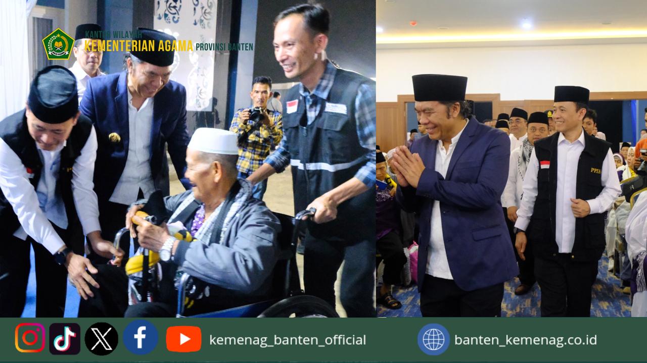Pemulangan Pertama di Asrama Haji Grand El Hajj Banten, Kakanwil Sambut Jemaâ€™ah Penuh Rasa Haru