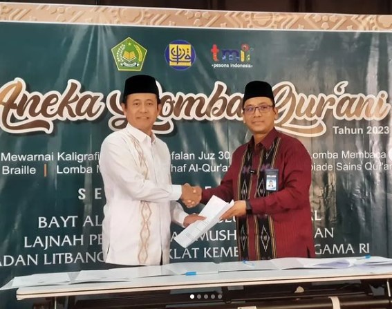 penandatanganan Nota Kesepahaman (MoU) antara Lajnah Pentashihan Mushaf Al-Quran Badan Litbang dan Diklat Kementerian Agama