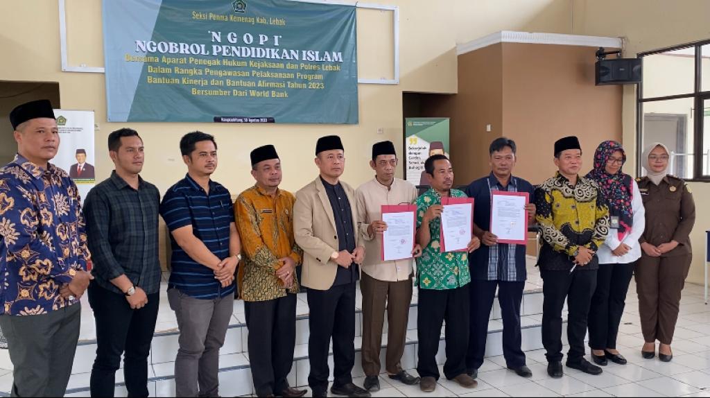 Kemenag Banten Gandeng APH Realisasikan Program Bantuan Kinerja dan Bantuan Afirmasi.