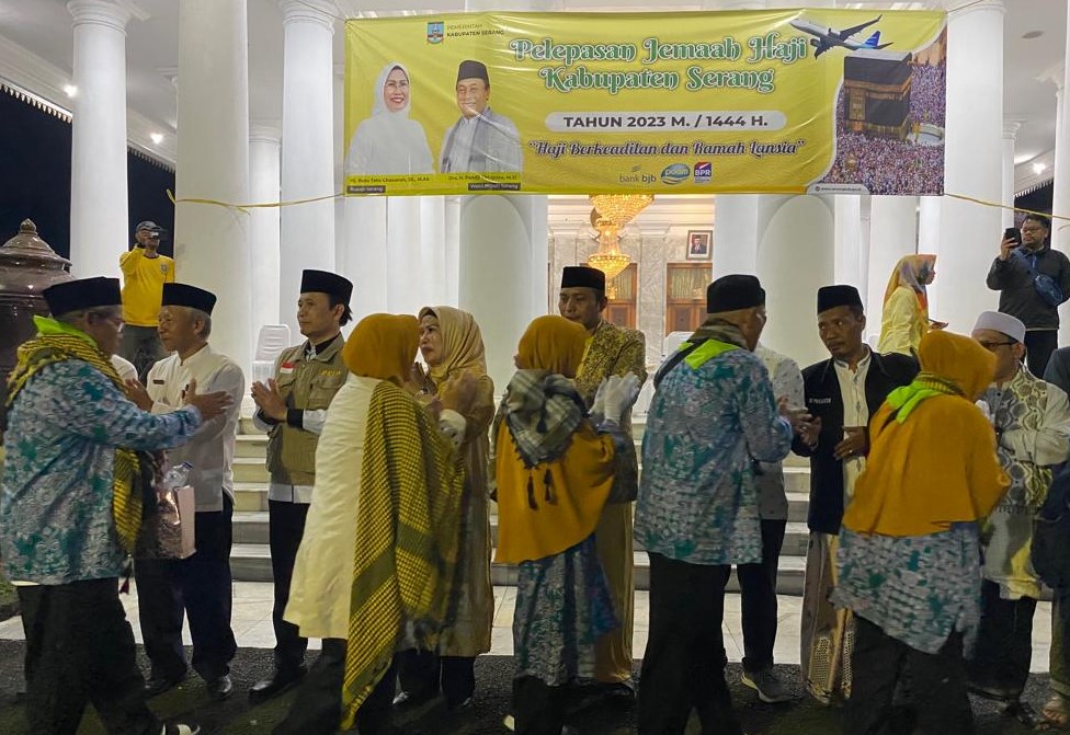 Pelepasan jamaah haji Kabupaten Serang, Senin 29 Mei 2023.