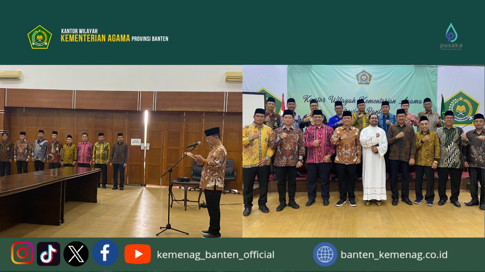 Pelantikan Eselon III di Lingkungan Kanwil Kemenag Provinsi Banten